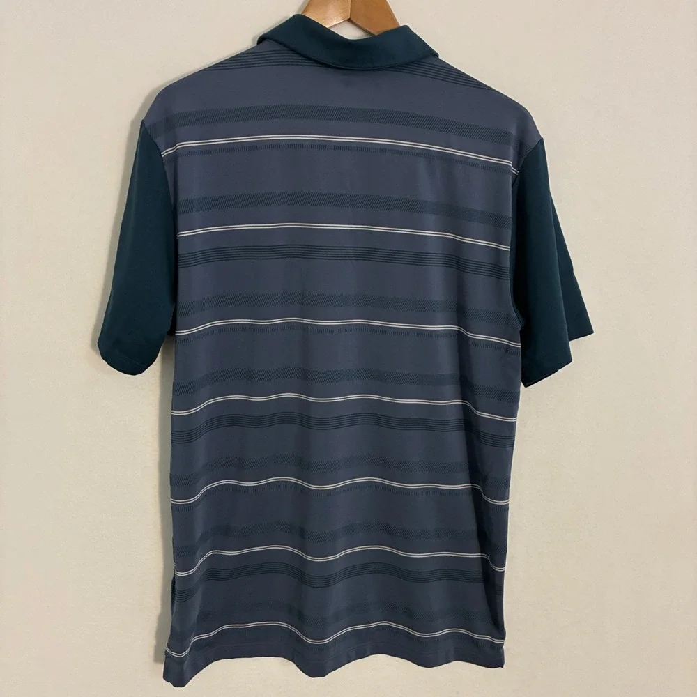 Adidas US Open 2019 Pebble Beach Golf Polo Shirt Mens L Striped Performance Prep